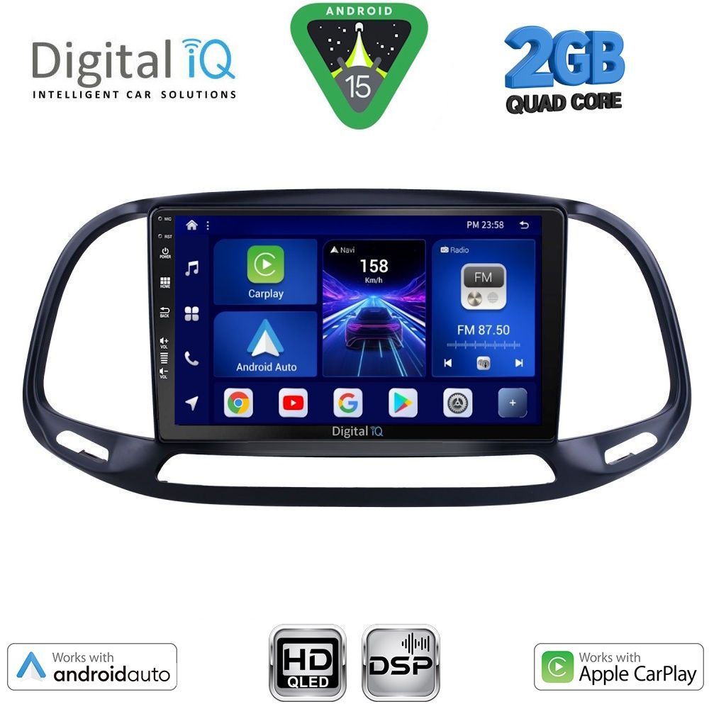 Βλησαρούλης Car Center - DIGITAL IQ BXC 3138_CPAA (9inc) MULTIMEDIA TABLET for FIAT DOBLO – OPEL COMBO mod. 2015-2018