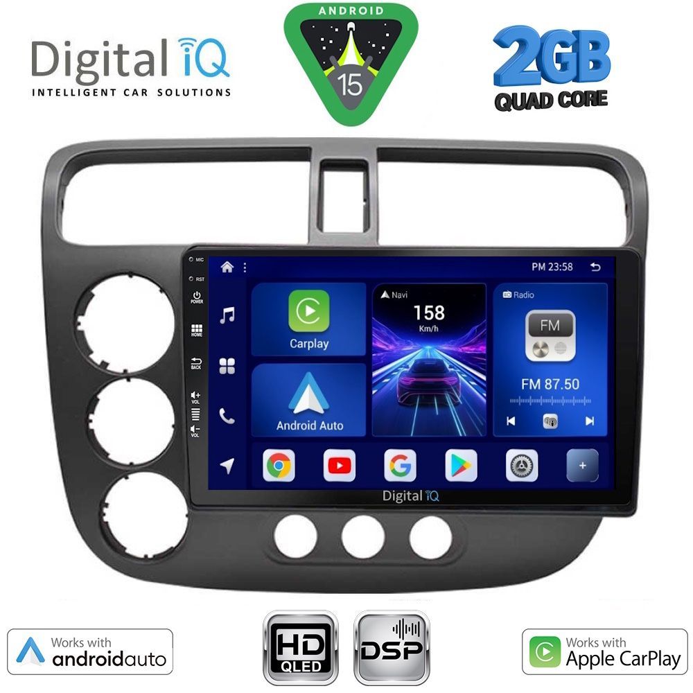 Βλησαρούλης Car Center - DIGITAL IQ BXC 3187_CPAA (9inc) MULTIMEDIA TABLET for HONDA CIVIC 4D mod. 2001-2006