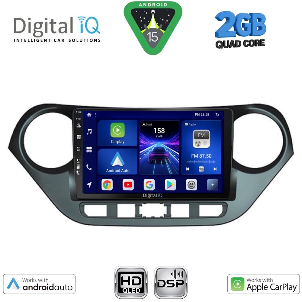 Βλησαρούλης Car Center - DIGITAL IQ BXC 3224_CPAA (9inc) MULTIMEDIA TABLET for HYUNDAI i10 mod. 2014-2020