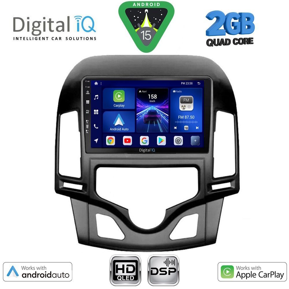 Βλησαρούλης Car Center - DIGITAL IQ BXC 3231_CPAA CLIMA (9inc) MULTIMEDIA TABLET for HYUNDAI i30 mod. 2007-2012