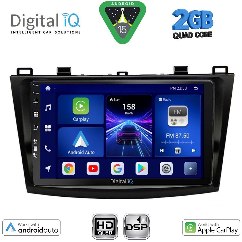 Βλησαρούλης Car Center - DIGITAL IQ BXC 3366_CPAA (9inc) MULTIMEDIA TABLET for MAZDA 3 mod. 2009-2014