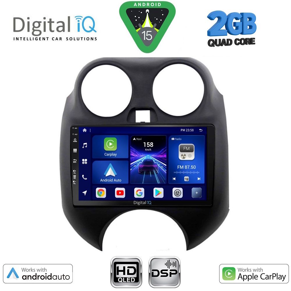 Βλησαρούλης Car Center - DIGITAL IQ BXC 3459_CPAA (9inc) MULTIMEDIA TABLET for NISSAN MICRA mod. 2010-2014