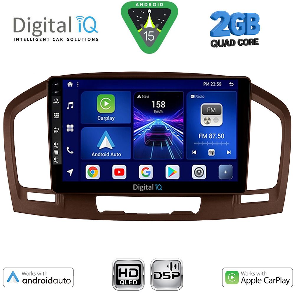 Βλησαρούλης Car Center - DIGITAL IQ BXC 3491BR_CPAA (9inc) MULTIMEDIA TABLET for OPEL INSIGNIA  mod.2008-2013 (BROWN)