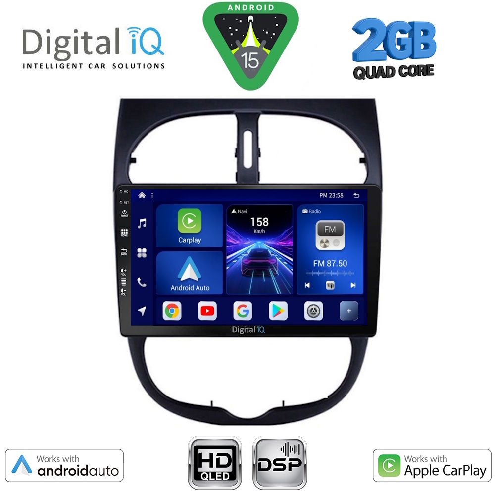 Βλησαρούλης Car Center - DIGITAL IQ BXC 3506_CPAA (9inc) MULTIMEDIA TABLET for PEUGEOT 206 mod. 1998-2006