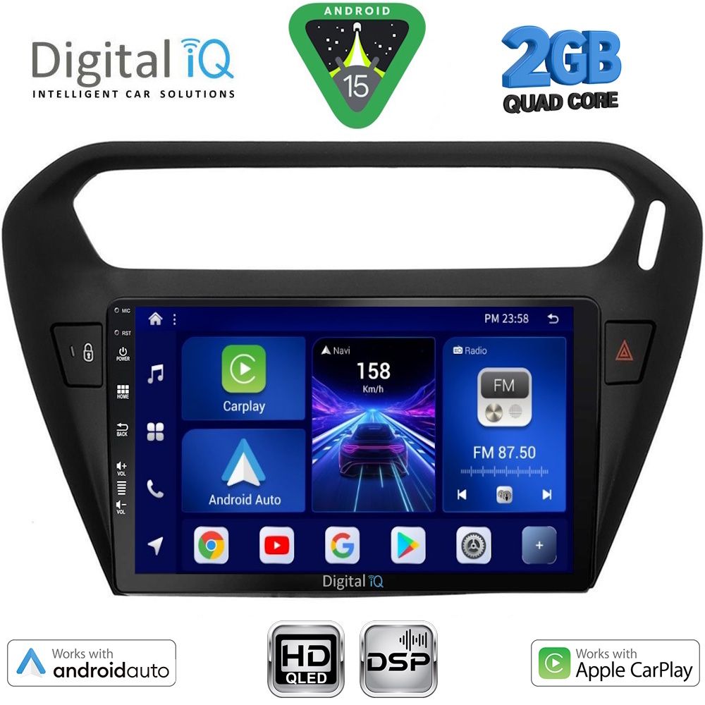 Βλησαρούλης Car Center - DIGITAL IQ BXC 3511BL_CPAA (9inc) MULTIMEDIA TABLET for CITROEN ELYSEE – PEUGEOT 301 mod. 2013> (BLACK)