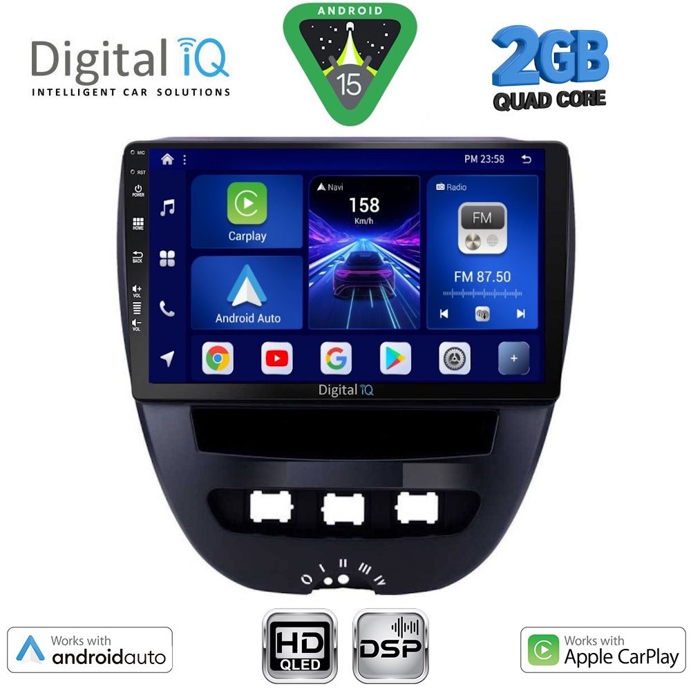 Βλησαρούλης Car Center - DIGITAL IQ BXC 3707_CPAA (10inc) MULTIMEDIA TABLET for CITROEN C1-PEUGEOT 107-TOYOTA AYGO mod. 2005-2014