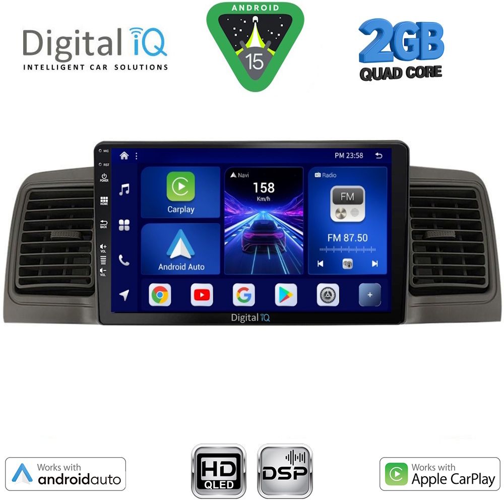 Βλησαρούλης Car Center - DIGITAL IQ BXC 3712_CPAA (9inc) MULTIMEDIA TABLET for TOYOTA COROLLA mod. 2001-2006