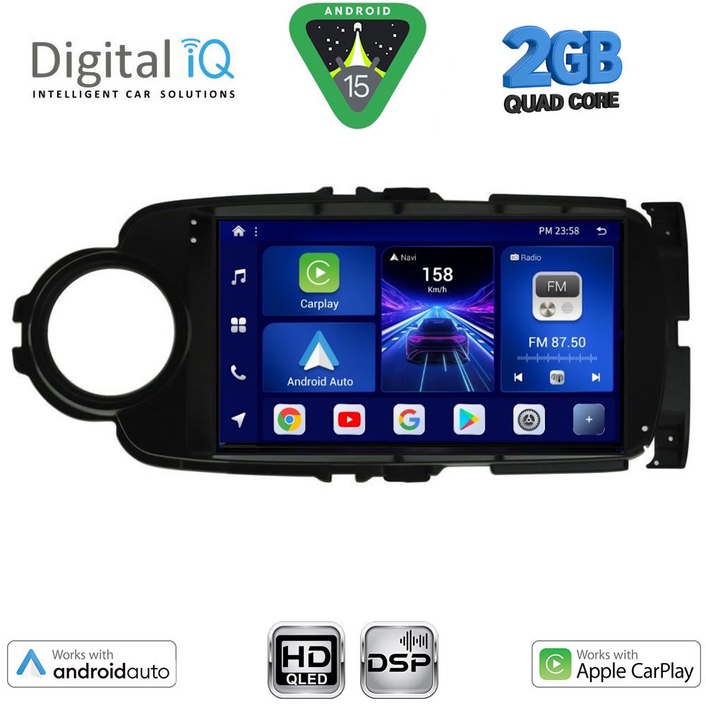 Βλησαρούλης Car Center - DIGITAL IQ BXC 3737BL_CPAA (9inc) MULTIMEDIA TABLET for TOYOTA YARIS mod. 2011-2015 (BLACK)