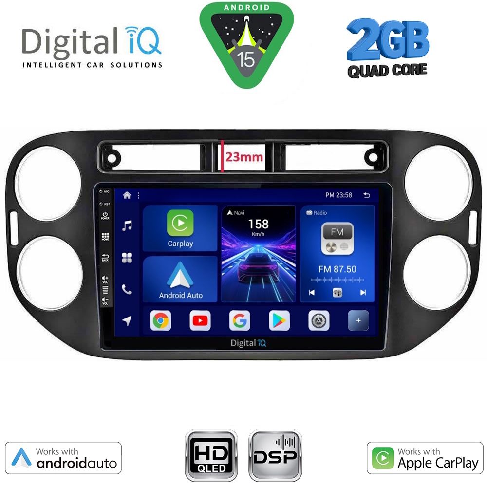 Βλησαρούλης Car Center - DIGITAL IQ BXC 3760BL_CPAA (9inc) MULTIMEDIA TABLET for  VW TIGUAN  mod. 2011-2016 (BLACK)