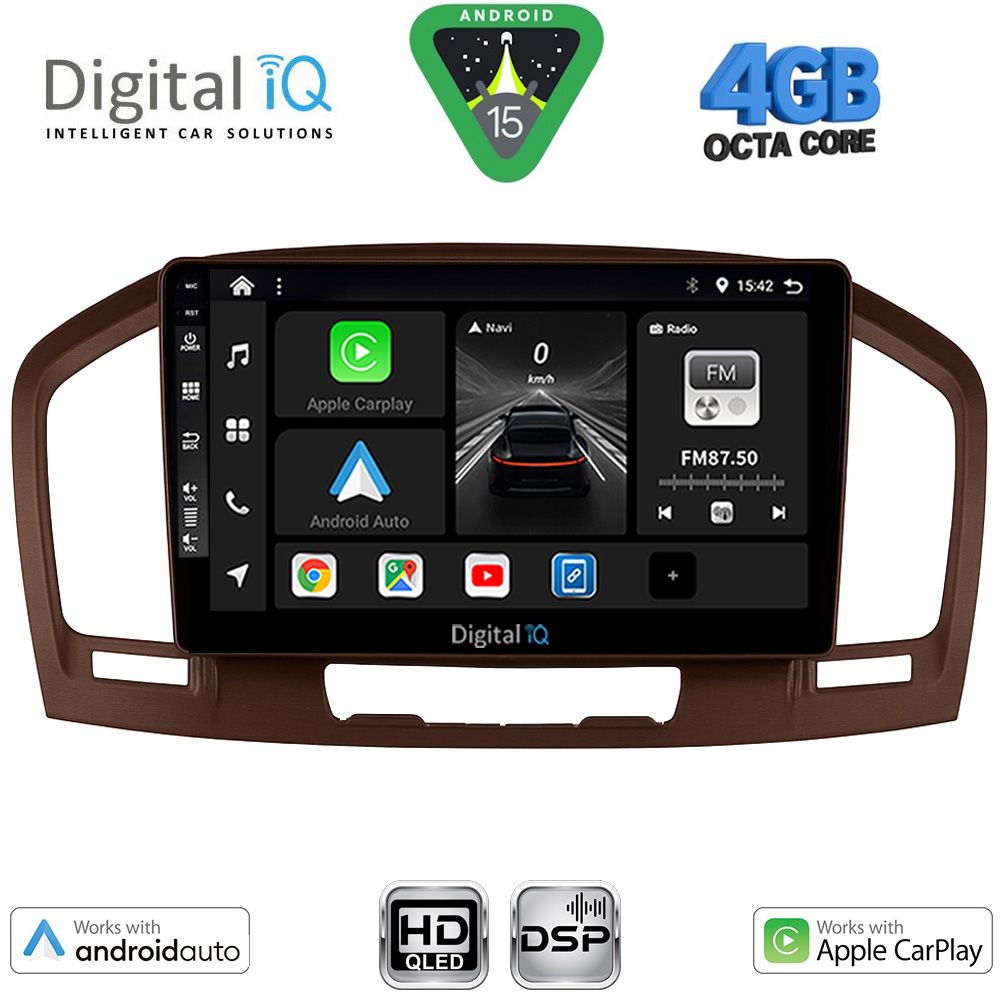 Βλησαρούλης Car Center - DIGITAL IQ BXF 6491BR_CPAA (9inc) MULTIMEDIA TABLET for OPEL INSIGNIA  mod.2008-2013 (BROWN)