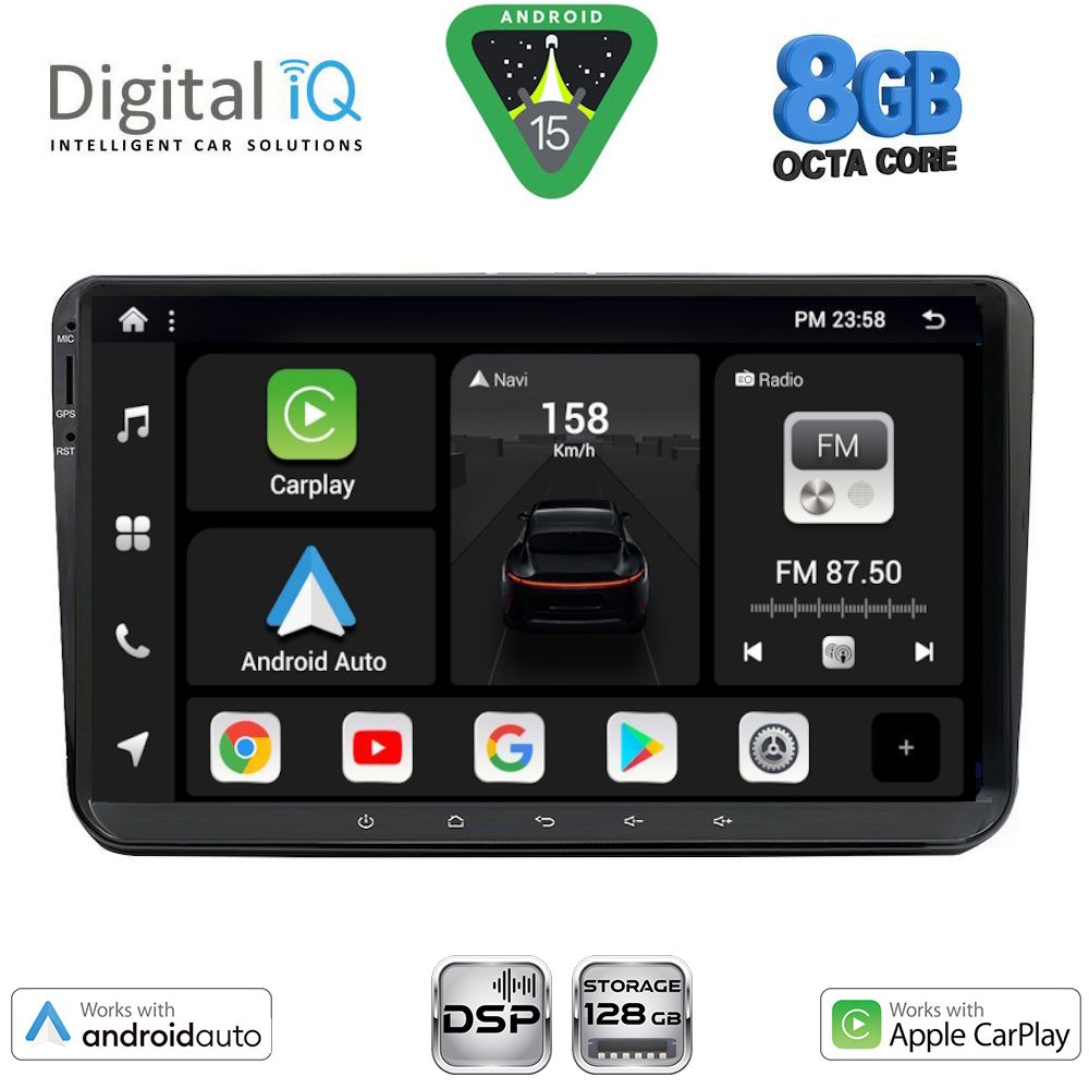 Βλησαρούλης Car Center - DIGITAL IQ BXF 789_CPAA (9" DECK) MULTIMEDIA SYSTEM for VW – SKODA – SEAT GROUP mod. 2004-2014