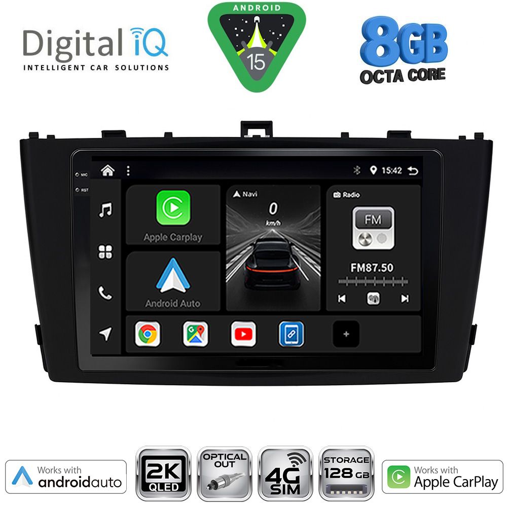 Βλησαρούλης Car Center - DIGITAL IQ BXK 20705BL_CPAA (9inc) MULTIMEDIA TABLET for TOYOTA AVENSIS (T27) mod. 2009-2015 (BLACK)