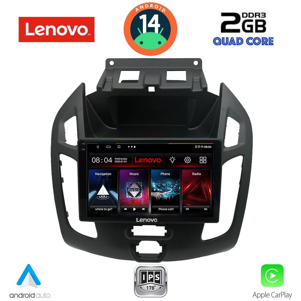 Βλησαρούλης Car Center - LENOVO LVD 2176_CPA (9inc) MULTIMEDIA TABLET for FORD TRANSIT CONNECT mod. 2013-2018