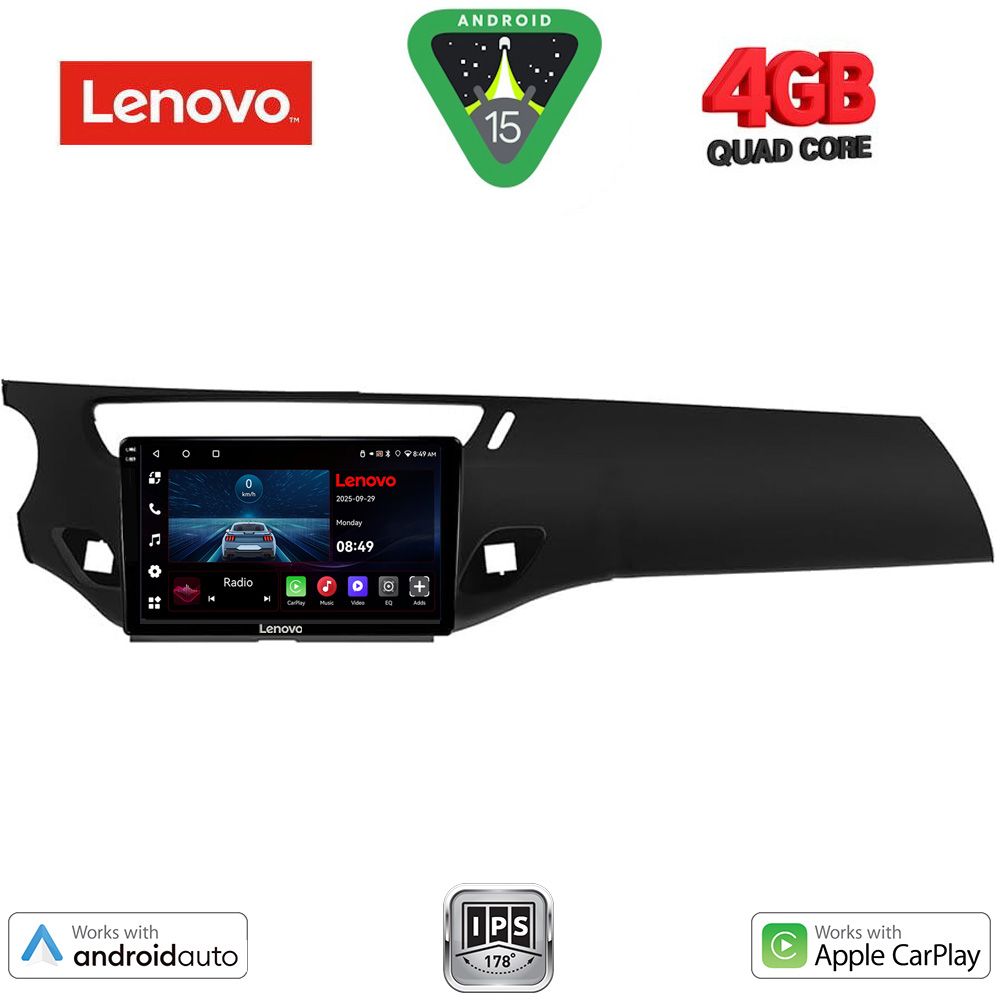 Βλησαρούλης Car Center - LENOVO LVE 8092BL_CPAA (9inc) MULTIMEDIA TABLET for CITROEN C3 - DS3 mod. 2009-2016 (BLACK)