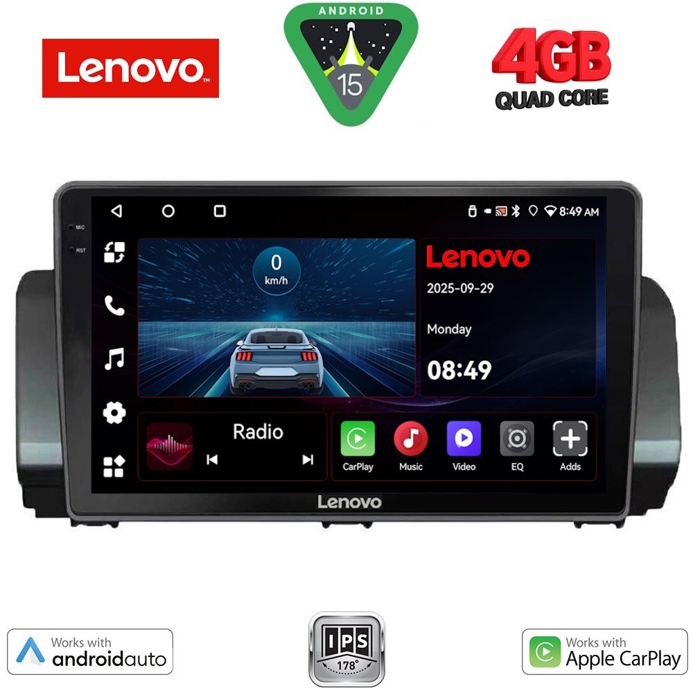 Βλησαρούλης Car Center - LENOVO LVE 8109_CPAA (9inc) MULTIMEDIA TABLET for DACIA LOGAN - SANDERO - JOGGER mod. 2020>