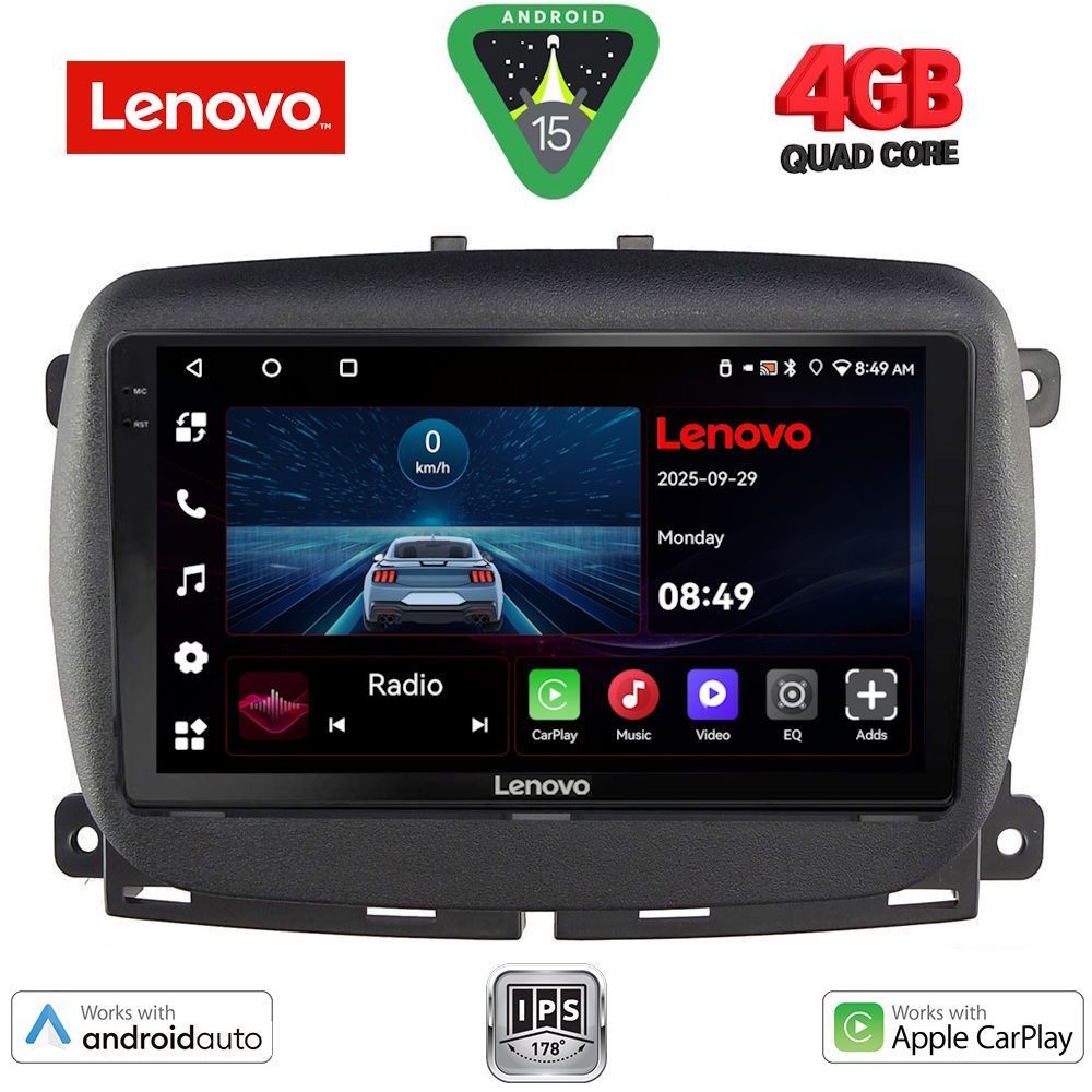 Βλησαρούλης Car Center - LENOVO LVE 8131_CPAA (9inc) MULTIMEDIA TABLET for FIAT 500 mod. 2016>