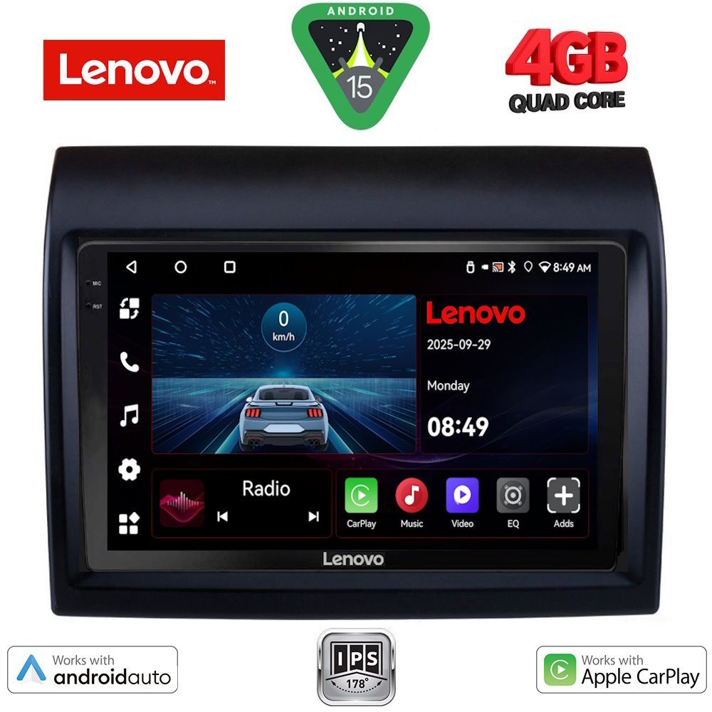 Βλησαρούλης Car Center - LENOVO LVE 8141_CPAA (9inc) MULTIMEDIA TABLET for FIAT DUCATO – CITROEN JUMPER – PEUGEOT BOXER mod. 2006-2021