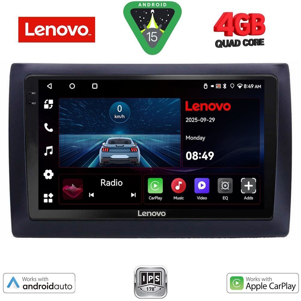 Βλησαρούλης Car Center - LENOVO LVE 8145_CPAA (9inc) MULTIMEDIA TABLET for FIAT STILO mod. 2001-2007
