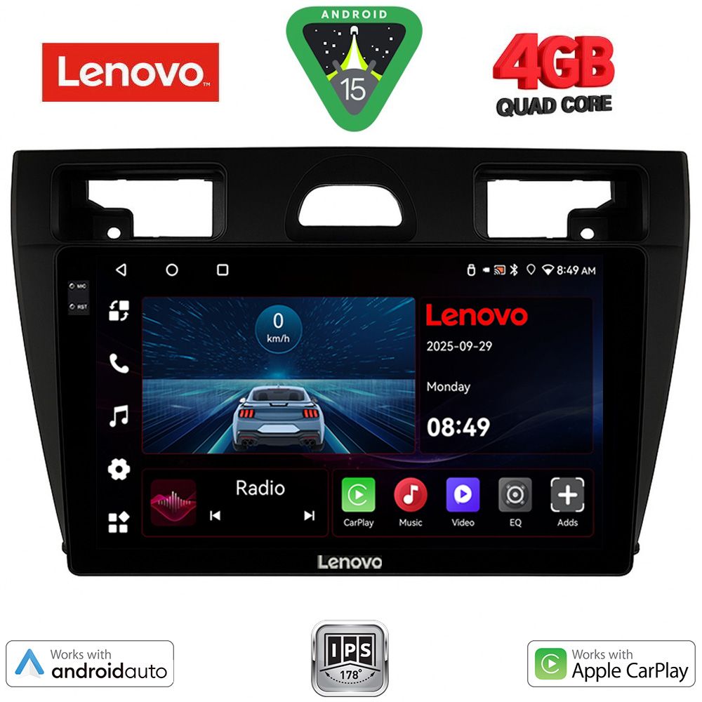 Βλησαρούλης Car Center - LENOVO LVE 8153BL_CPAA (9inc) MULTIMEDIA TABLET for FORD FIESTA mod. 2005-2008 (BLACK)