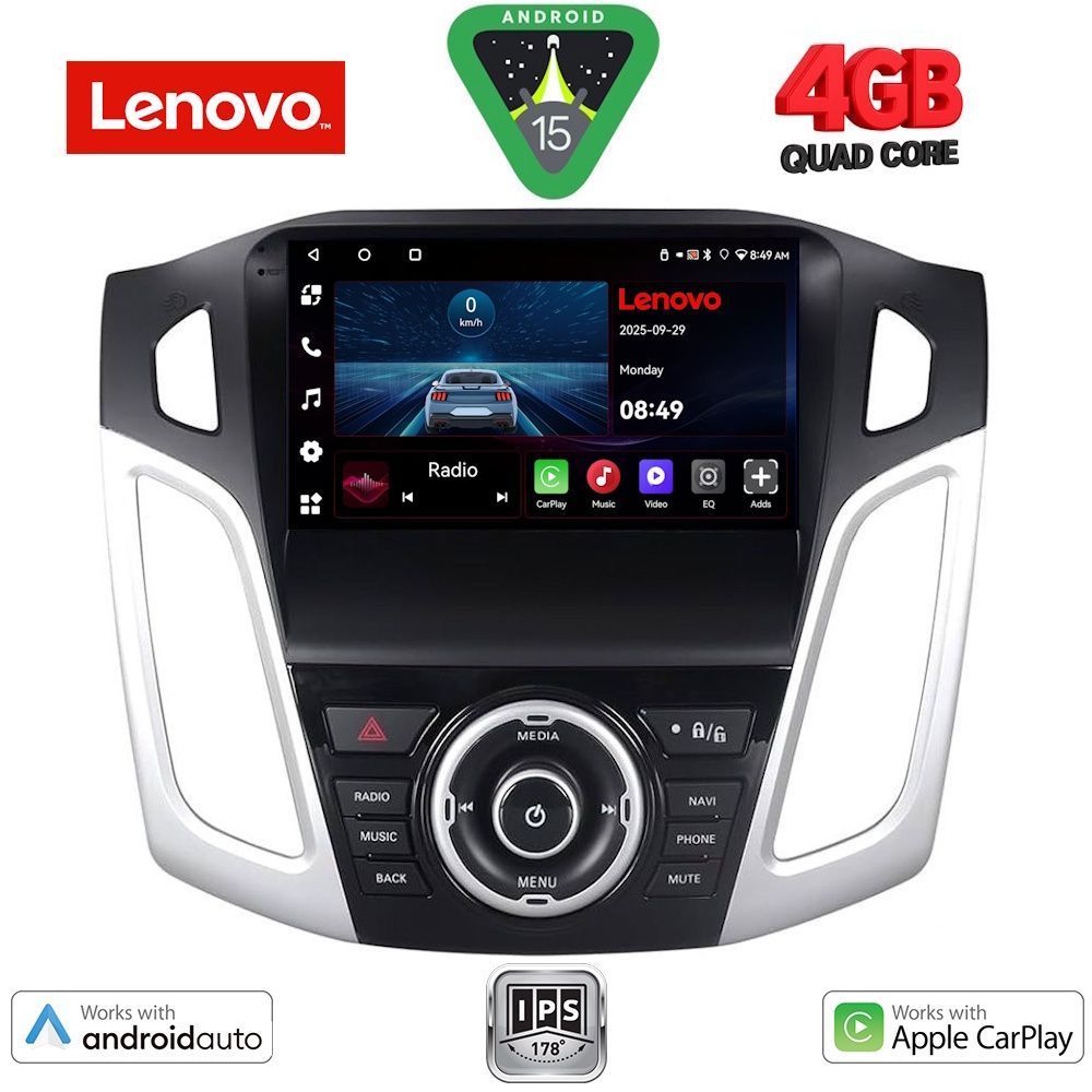 Βλησαρούλης Car Center - LENOVO LVE 8157_CPAA (9inc) MULTIMEDIA TABLET for FORD FOCUS mod. 2011-2018