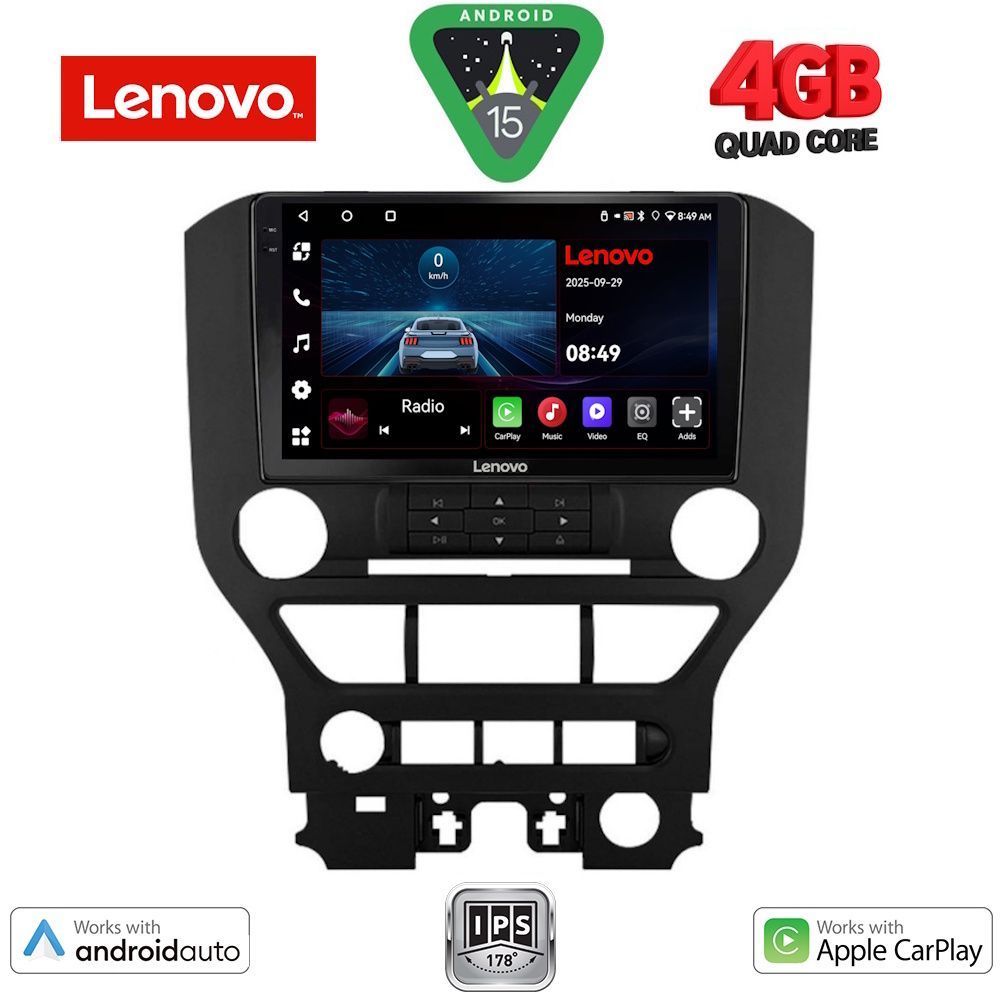 Βλησαρούλης Car Center - LENOVO LVE 8166_CPAA (9inc) MULTIMEDIA TABLET for FORD MUSTANG mod. 2015-2020