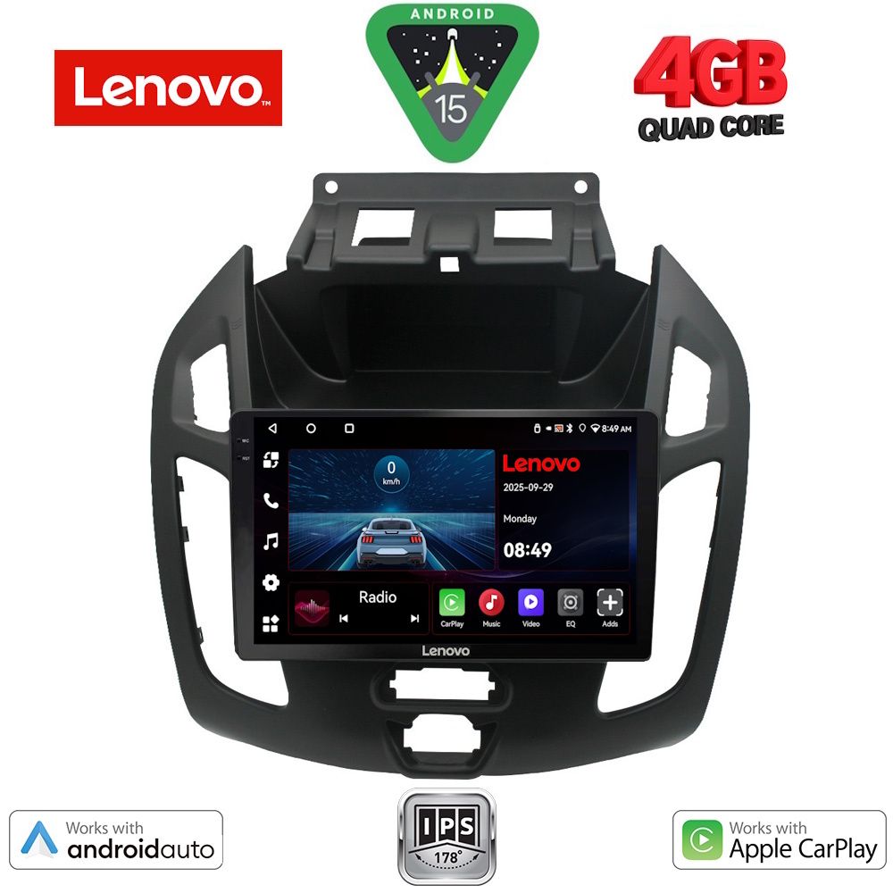 Βλησαρούλης Car Center - LENOVO LVE 8176_CPAA (9inc) MULTIMEDIA TABLET for FORD TRANSIT CONNECT mod. 2013-2018