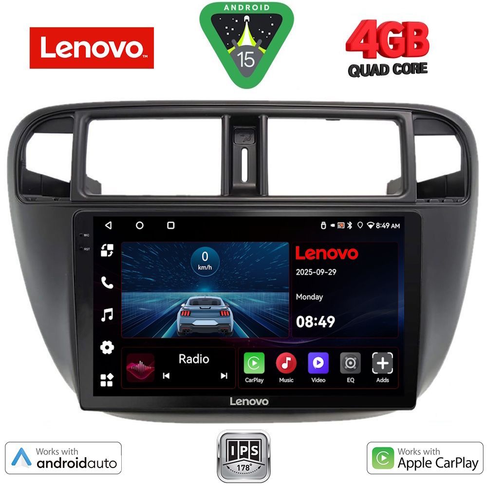 Βλησαρούλης Car Center - LENOVO LVE 8186_CPAA A/C (9inc) MULTIMEDIA TABLET for HONDA CIVIC mod. 1995-2001