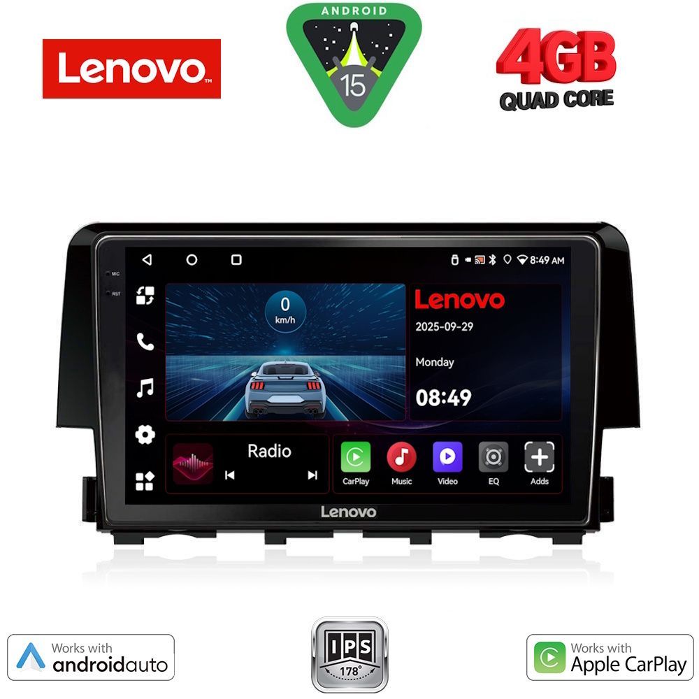 Βλησαρούλης Car Center - LENOVO LVE 8191_CPAA (9inc) MULTIMEDIA TABLET for HONDA CIVIC mod. 2016>