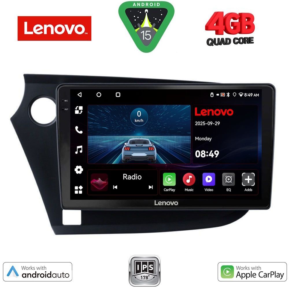 Βλησαρούλης Car Center - LENOVO LVE 8205_CPAA (9inc) MULTIMEDIA TABLET for HONDA INSIGHT mod. 2009-2014