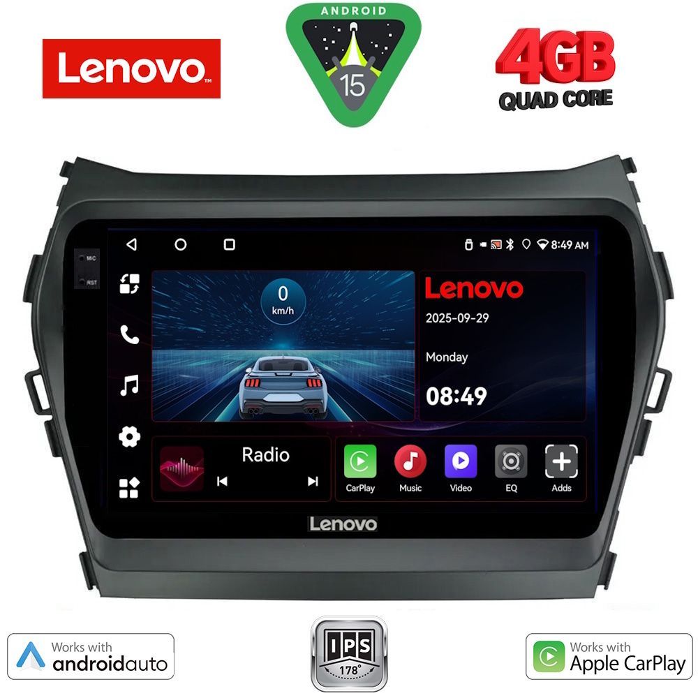 Βλησαρούλης Car Center - LENOVO LVE 8238_CPAA (9inc) MULTIMEDIA TABLET for HYUNDAI IX45 - SANTA FE mod. 2013-2017