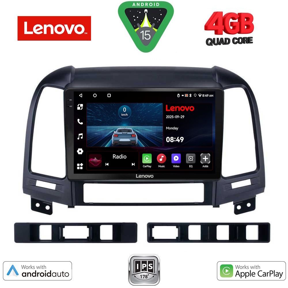 Βλησαρούλης Car Center - LENOVO LVE 8239_CPAA (9inc) MULTIMEDIA TABLET for HYUNDAI SANTA FE  mod. 2005-2013