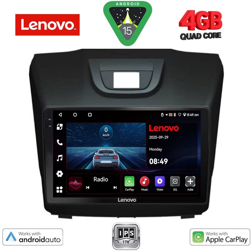 Βλησαρούλης Car Center - LENOVO LVE 8255_CPAA (9inc) MULTIMEDIA TABLET for ISUZU DMAX mod. 2012-2020