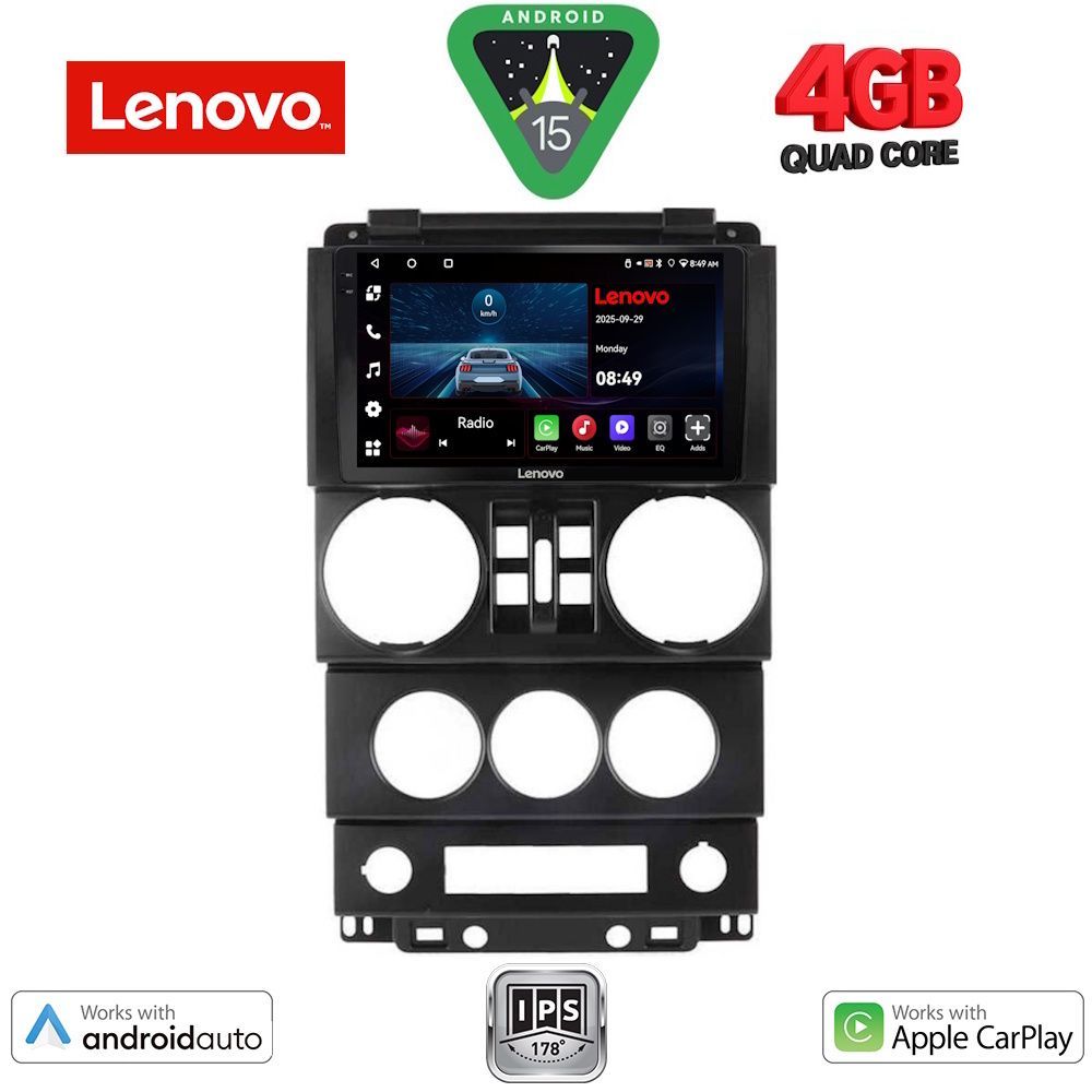 Βλησαρούλης Car Center - LENOVO LVE 8294_CPAA (9inc) MULTIMEDIA TABLET for JEEP WRANGLER  mod. 2006-2011