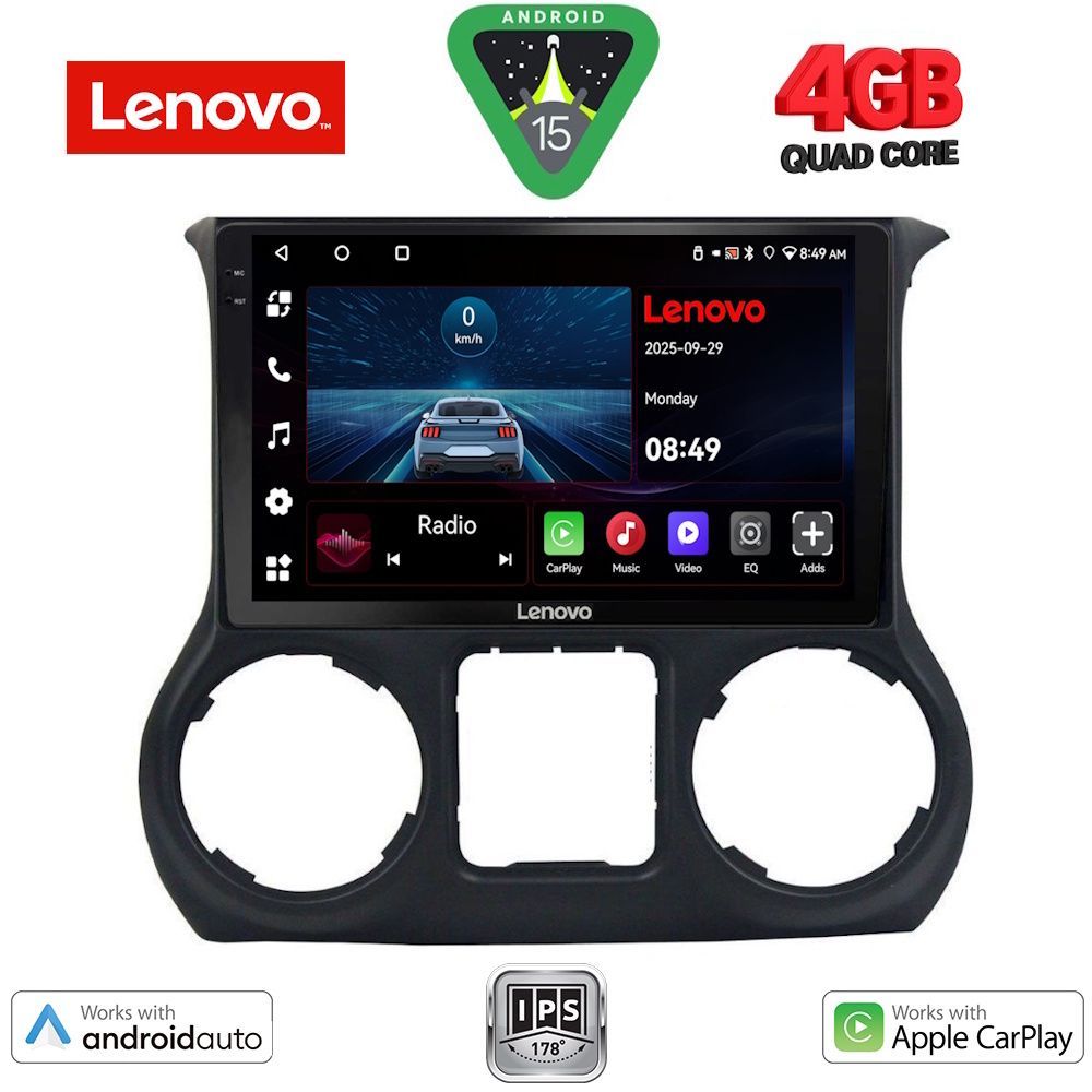 Βλησαρούλης Car Center - LENOVO LVE 8296_CPAA (10inc) MULTIMEDIA TABLET for JEEP WRANGLER  mod. 2014-2017