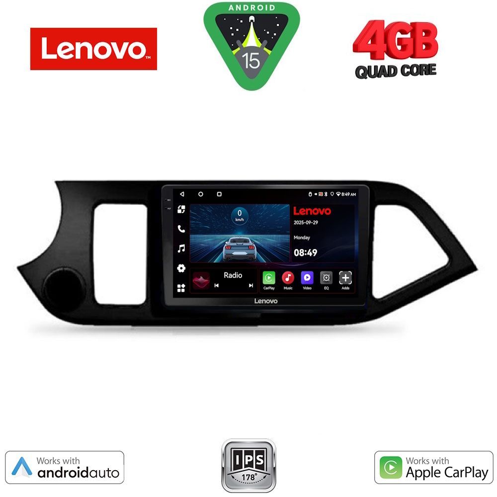 Βλησαρούλης Car Center - LENOVO LVE 8308_CPAA (9inc) MULTIMEDIA TABLET for KIA PICANTO mod. 2011-2017