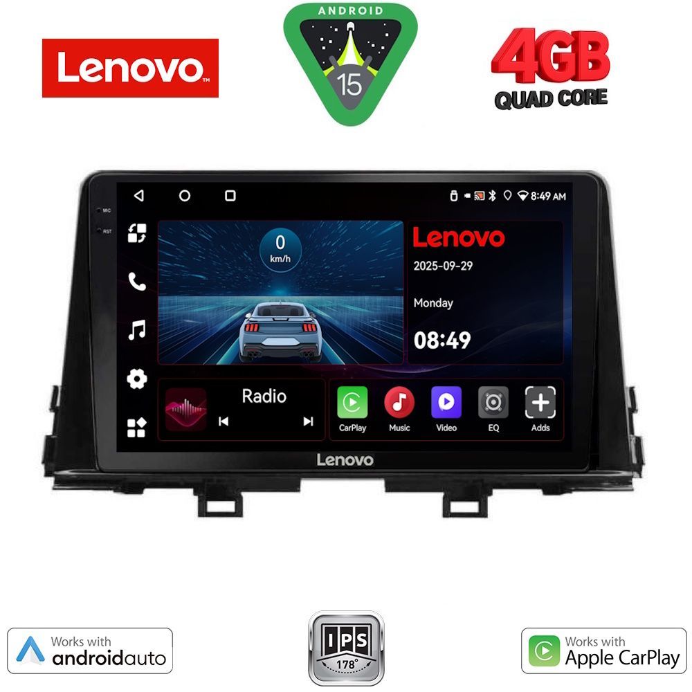 Βλησαρούλης Car Center - LENOVO LVE 8309_CPAA (9inc) MULTIMEDIA TABLET for KIA PICANTO mod. 2017-2021