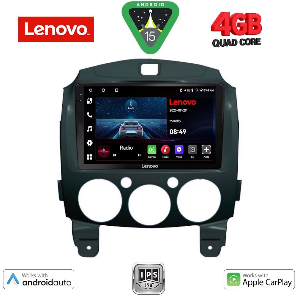 Βλησαρούλης Car Center - LENOVO LVE 8361_CPAA (9inc) MULTIMEDIA TABLET for MAZDA 2  mod. 2007-2014