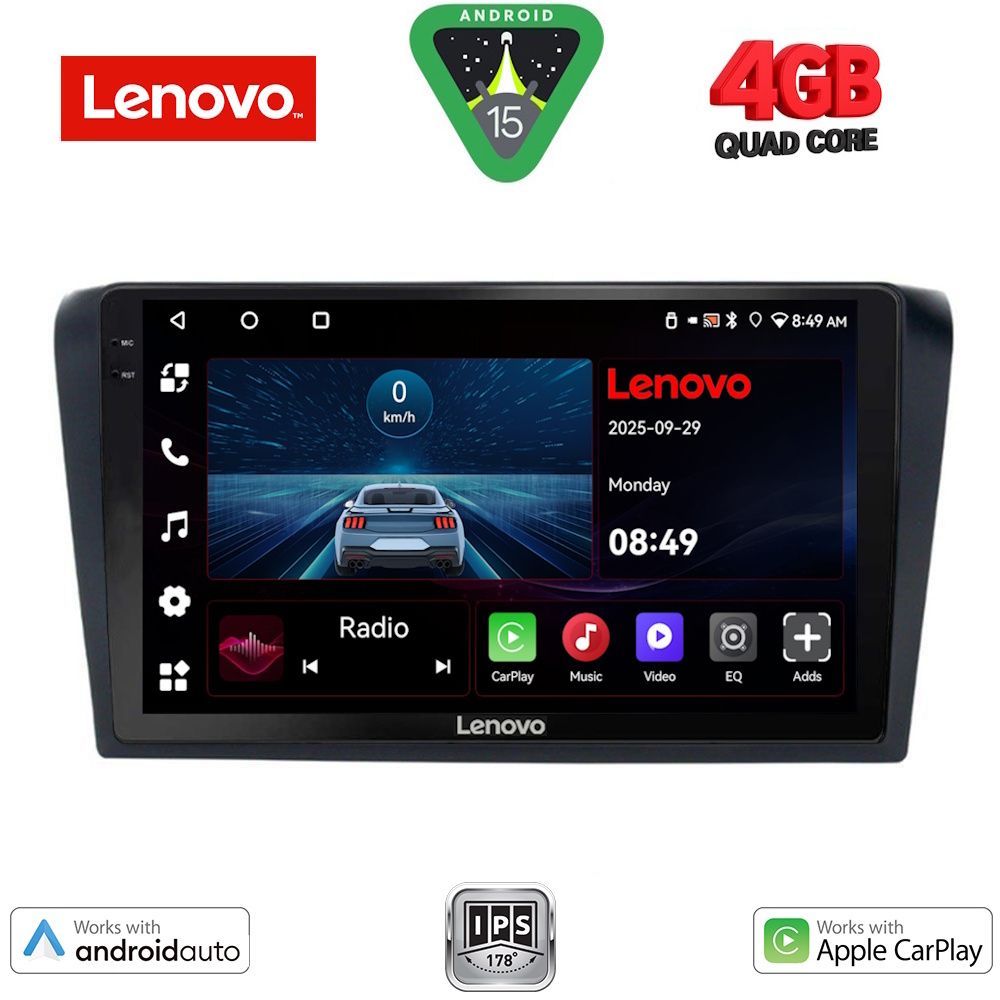 Βλησαρούλης Car Center - LENOVO LVE 8365_CPAA (9inc) MULTIMEDIA TABLET for MAZDA 3 mod. 2003-2008