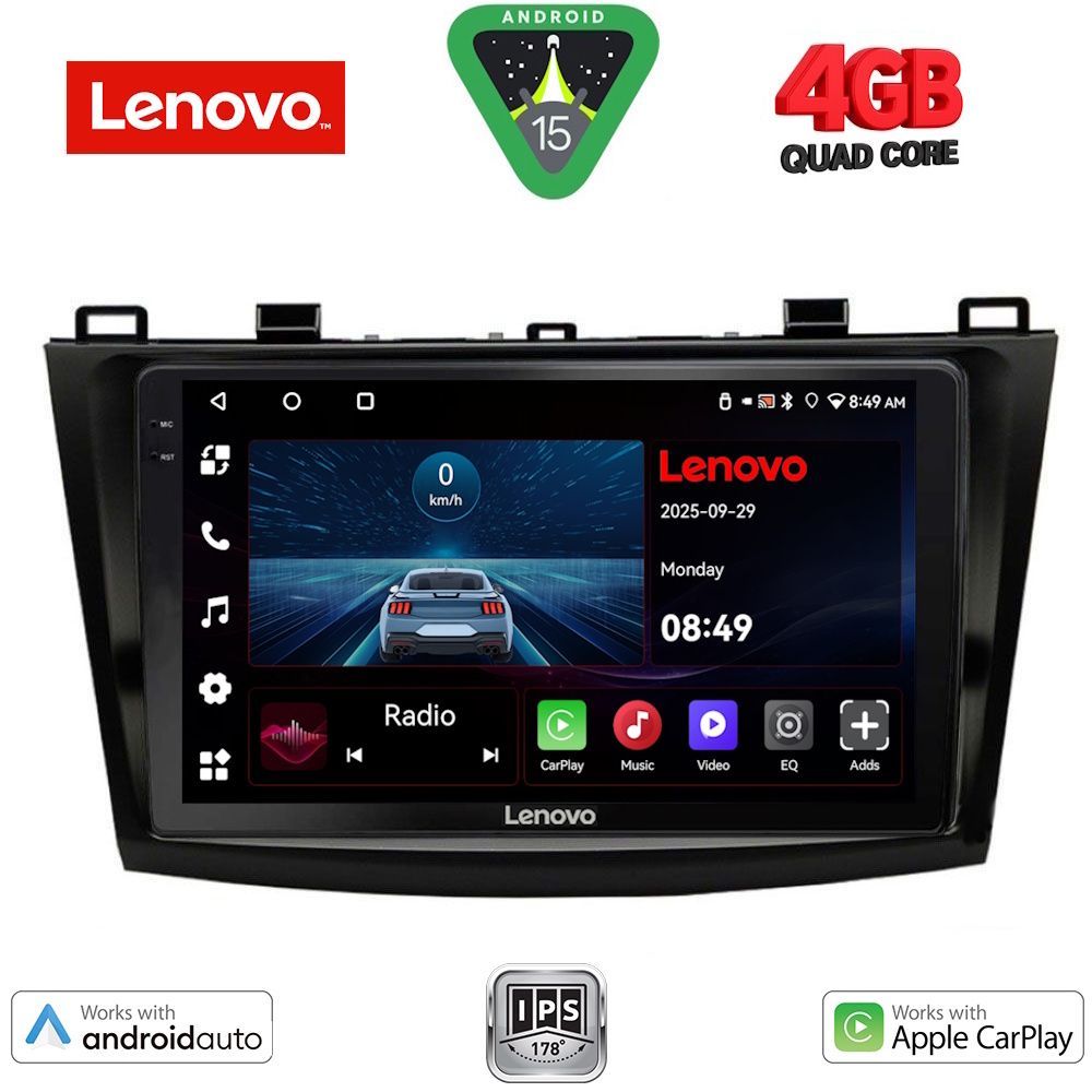 Βλησαρούλης Car Center - LENOVO LVE 8366_CPAA (9inc) MULTIMEDIA TABLET for MAZDA 3 mod. 2009-2014