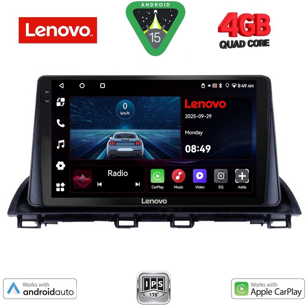 Βλησαρούλης Car Center - LENOVO LVE 8367_CPAA (9inc) MULTIMEDIA TABLET for MAZDA 3 mod. 2014-2019