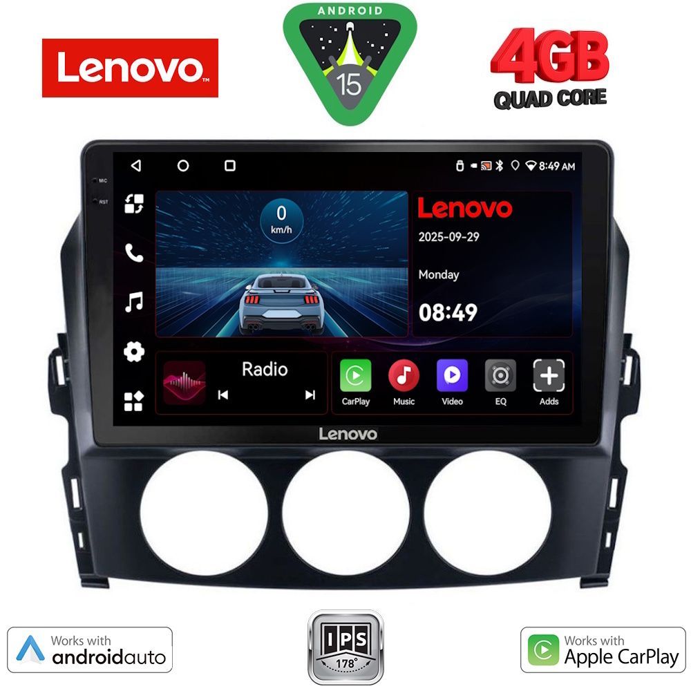 Βλησαρούλης Car Center - LENOVO LVE 8392_CPAA (9inc) MULTIMEDIA TABLET for MAZDA MX5 mod. 2005-2015