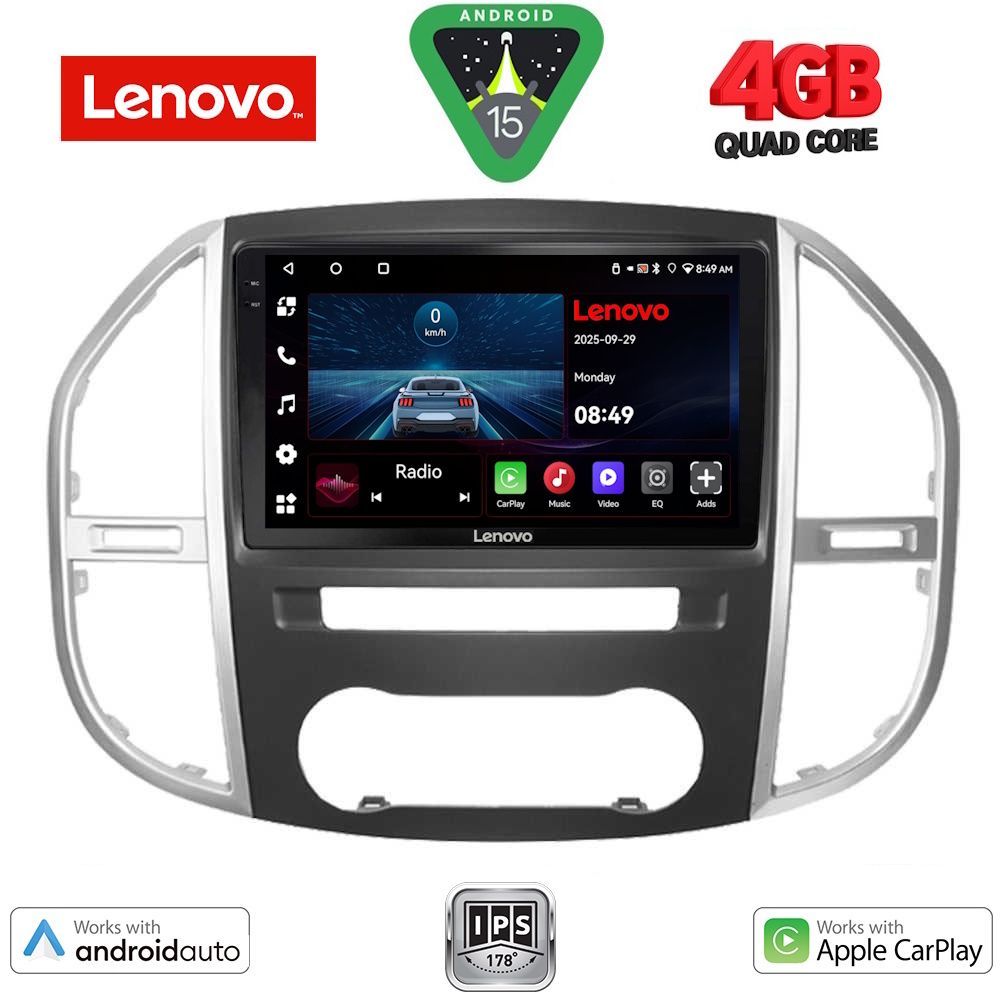 Βλησαρούλης Car Center - LENOVO LVE 8429_CPAA (10inc) MULTIMEDIA TABLET for MERCEDES VITO – VIANO  (W447) mod. 2015-2024