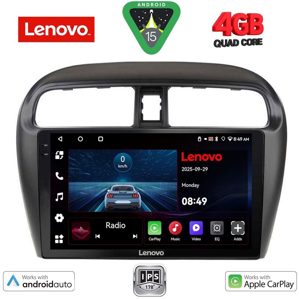 Βλησαρούλης Car Center - LENOVO LVE 8448_CPAA (9inc) MULTIMEDIA TABLET for MITSUBISHI SPACESTAR mod. 2013-2020