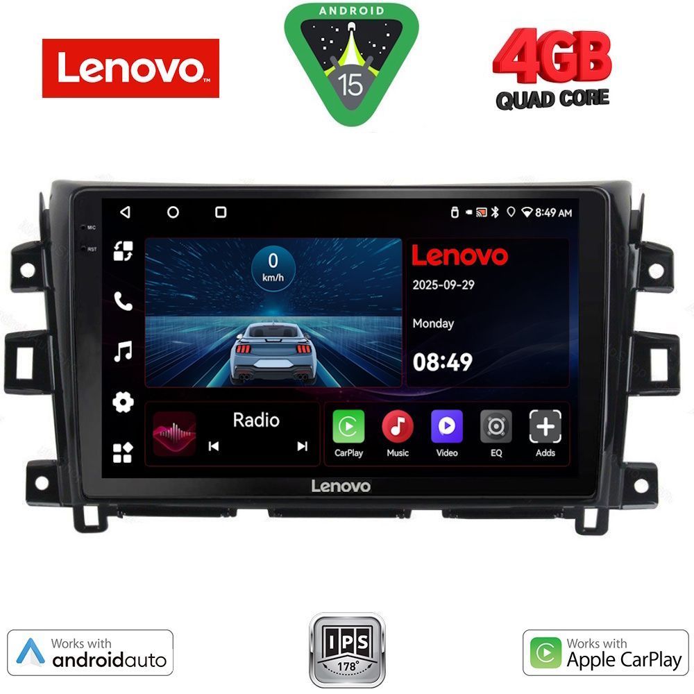 Βλησαρούλης Car Center - LENOVO LVE 8456_CPAA (10inc) MULTIMEDIA TABLET for NISSAN NAVARA mod. 2016-2025