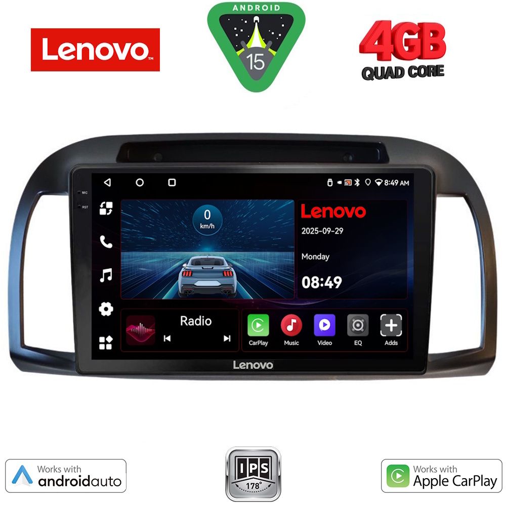 Βλησαρούλης Car Center - LENOVO LVE 8457BL_CPAA (9inc) MULTIMEDIA TABLET for NISSAN MICRA K12 mod. 2002-2010  (BLACK)