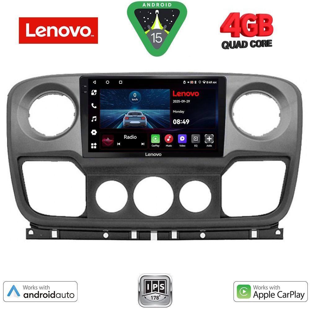 Βλησαρούλης Car Center - LENOVO LVE 8463_CPAA (10inc) MULTIMEDIA TABLET for NISSAN NV400 - OPEL MOVANO - RENAULT MASTER mod. 2010-2020