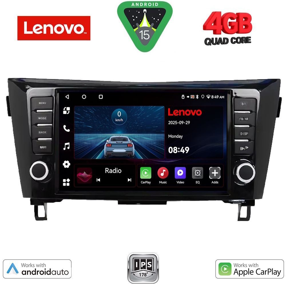 Βλησαρούλης Car Center - LENOVO LVE 8467_CPAA (9inc) MULTIMEDIA TABLET for NISSAN QASHQAI - XTRAIL mod. 2014-2021