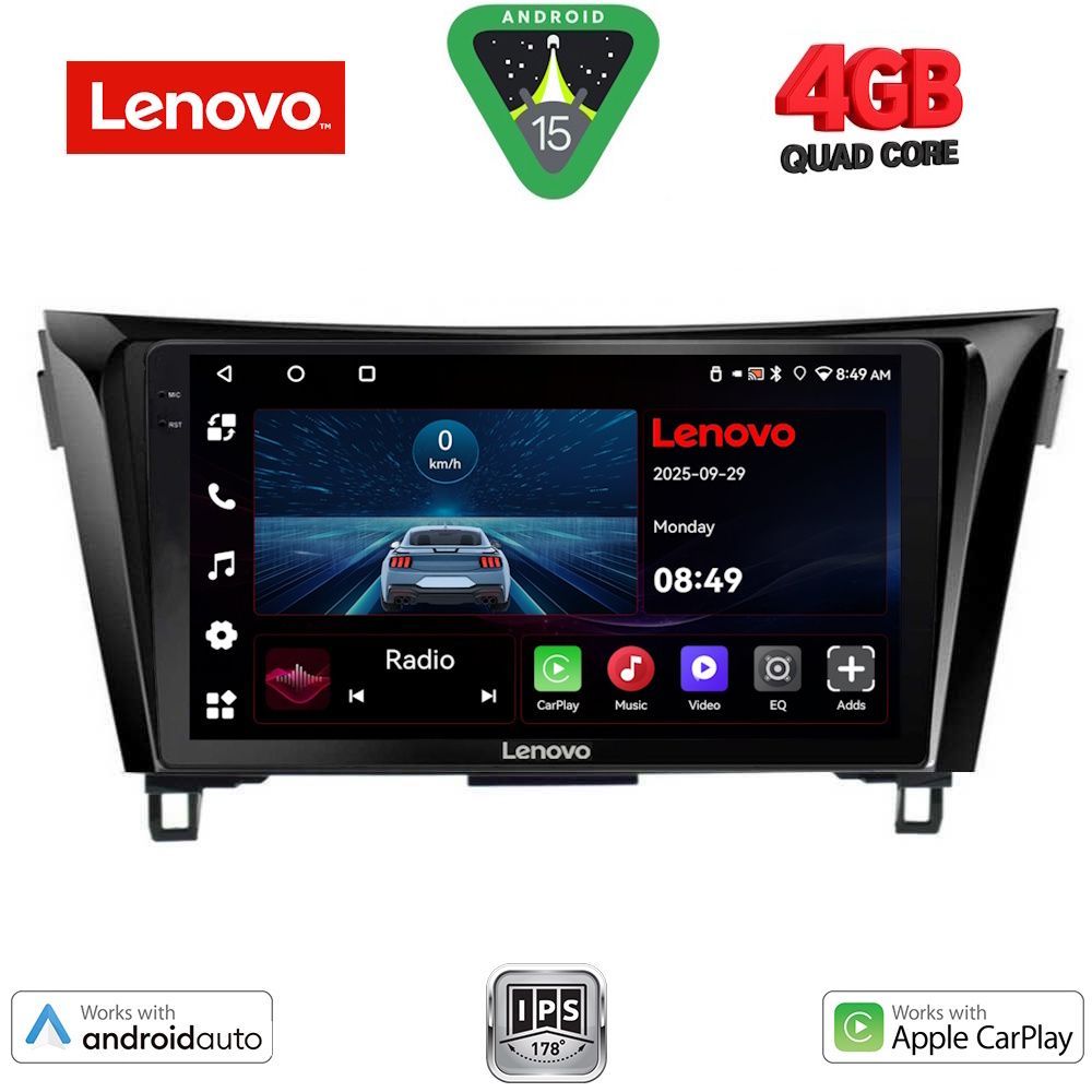 Βλησαρούλης Car Center - LENOVO LVE 8468_CPAA (10inc) MULTIMEDIA TABLET for NISSAN QASHQAI - XTRAIL mod. 2014-2021