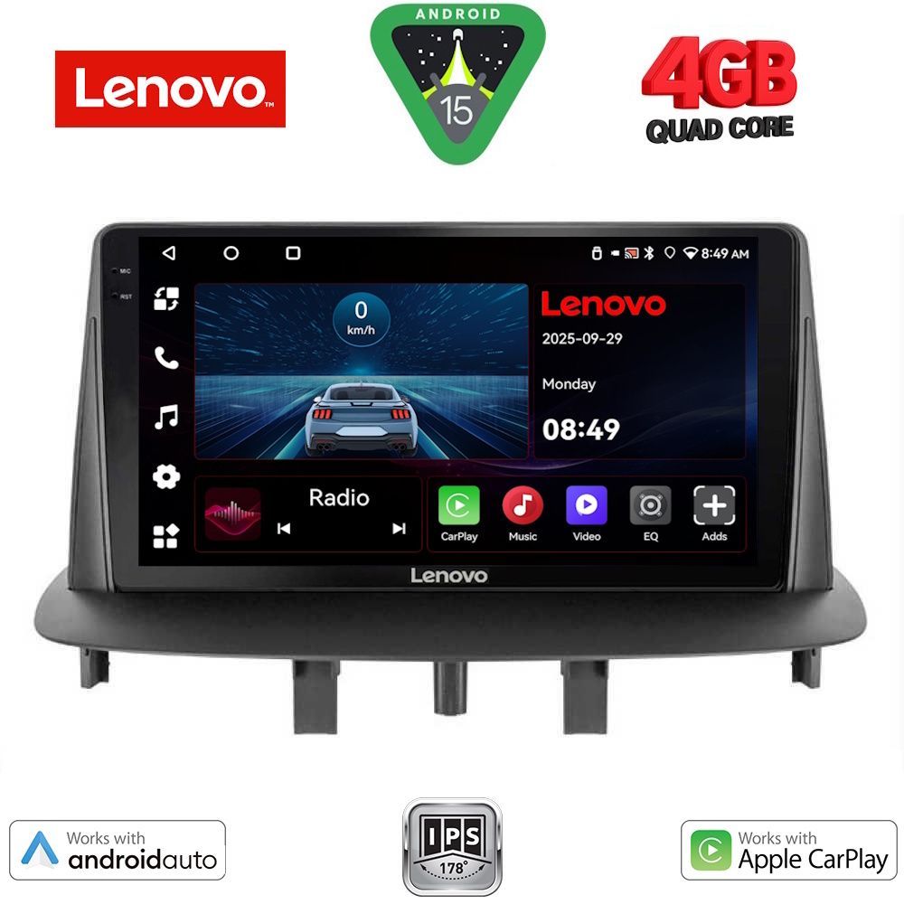 Βλησαρούλης Car Center - LENOVO LVE 8556_CPAA (9inc) MULTIMEDIA TABLET for RENAULT MEGANE 3 mod. 2009-2016