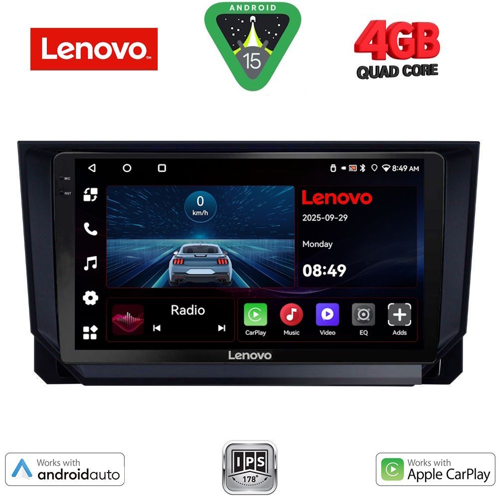 Βλησαρούλης Car Center - LENOVO LVE 8573_CPAA (9inc) MULTIMEDIA TABLET for SEAT ARONA - IBIZA mod. 2018>